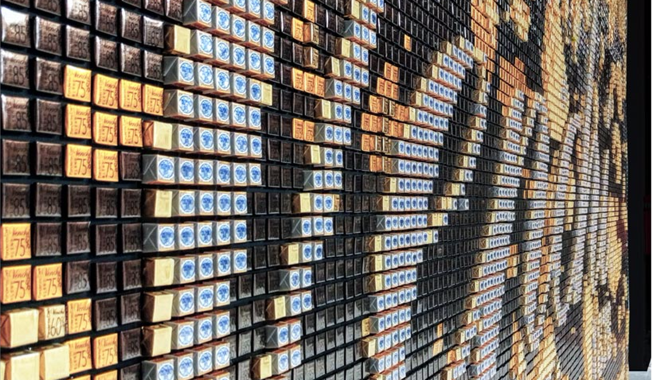 Visitors to Bologna’s Fico Eataly World are free to pick the chocolates off the building’s exterior walls, which measure three metres long and six metres tall.