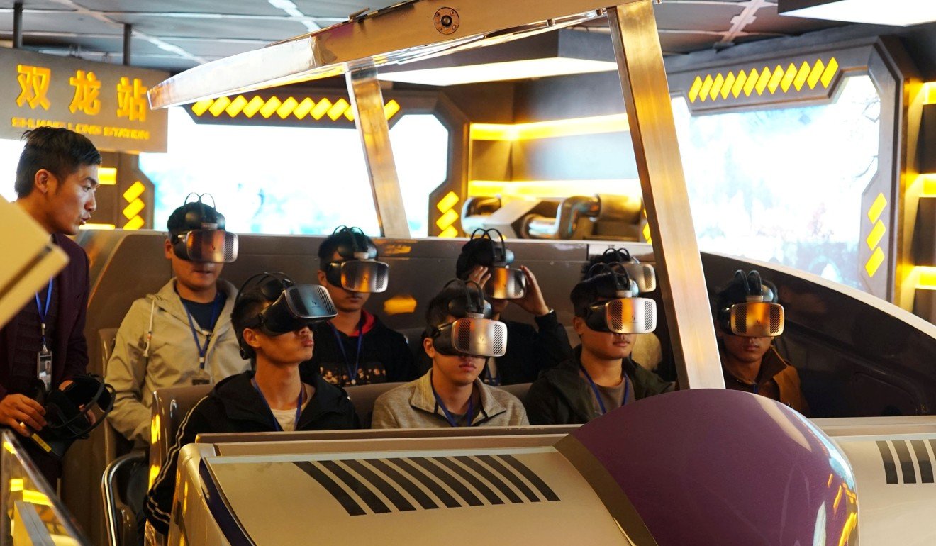 The Fly Over Guizhou VR roller coaster attraction at the Oriental Science Fiction Valley theme park in Guiyang. Photo: Reuters/Joseph Campbell