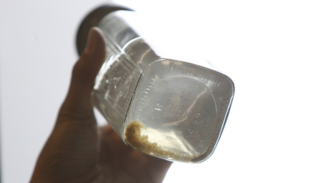 A water sample containing lead from the Oi Tung Estate in Shau Kei Wan. Photo: Winson Wong