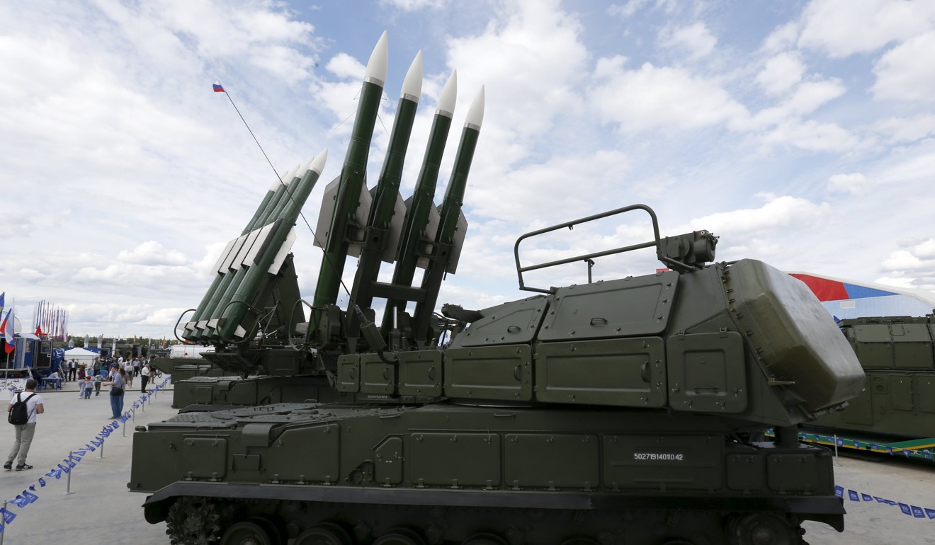 A Russian BUK-M2E medium-range battlefield surface-to-air missile system is seen on display at the Army-2015 international military-technical forum in Kubinka, outside Moscow. Photo: Reuters