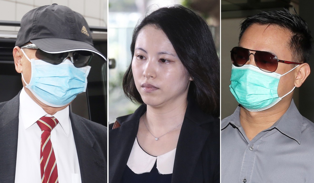 (From left) Dr Stephen Chow Heung-wing, Dr Mak Wan-ling, and technician Chan Kwun-chung appear at the High Court. Photo: K. Y. Cheng