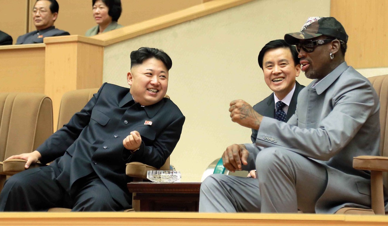 North Korean leader Kim Jong-un with Dennis Rodman in 2014. Photo: Reuters