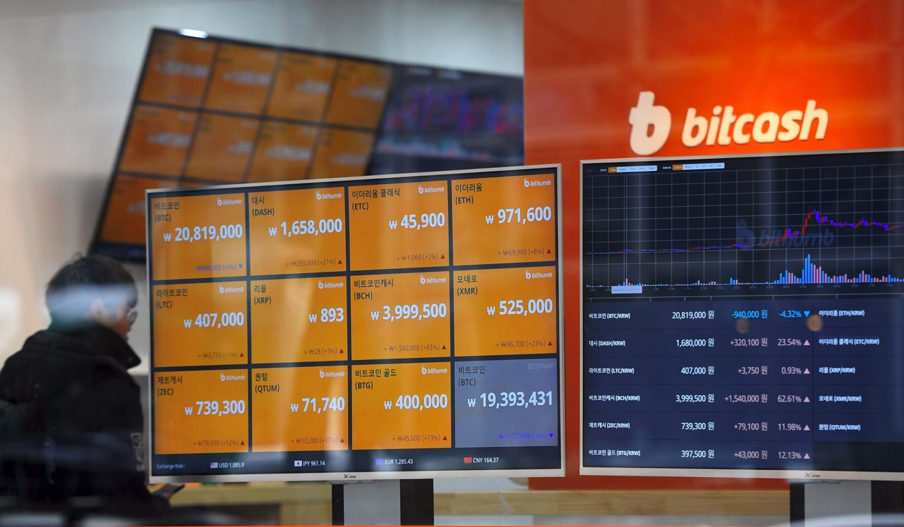 A South Korean cryptocurrency exchange shut down on December 19, after losing 17 per cent of its assets in a hacking. Photo: AFP