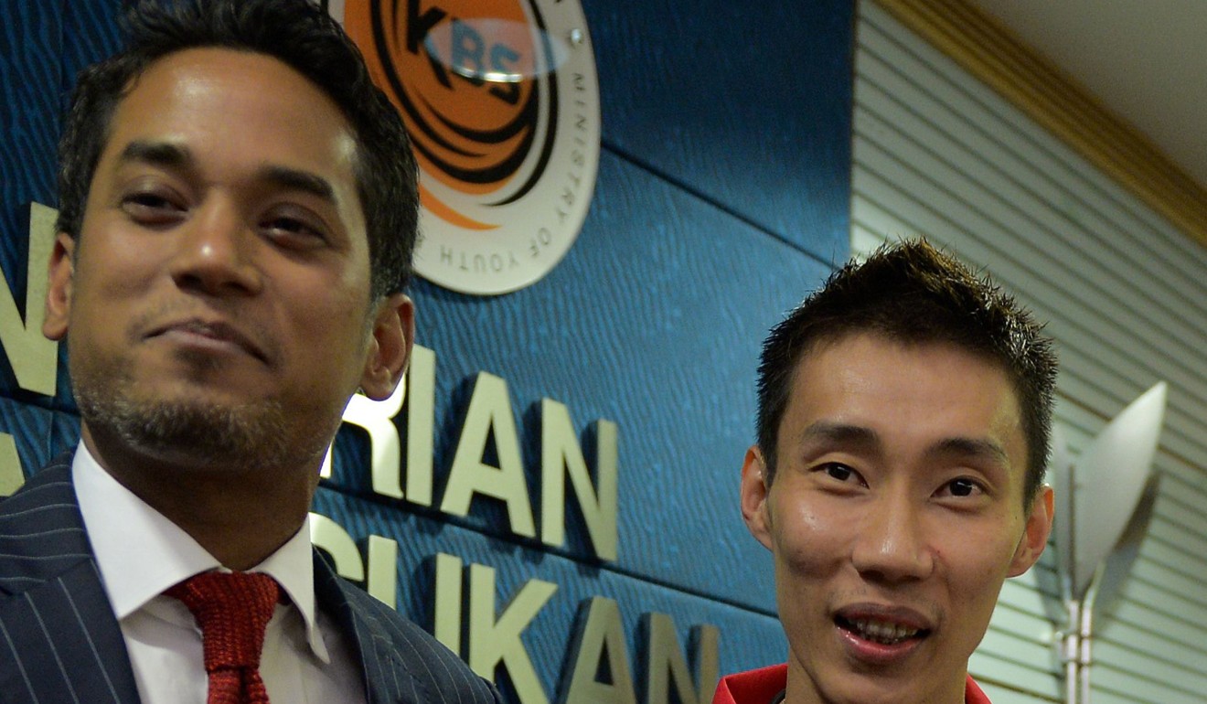 Malaysian Minister for Youth and Sports Khairy Jamaluddin (left) with badminton star Lee Chong Wei. Photo: AFP