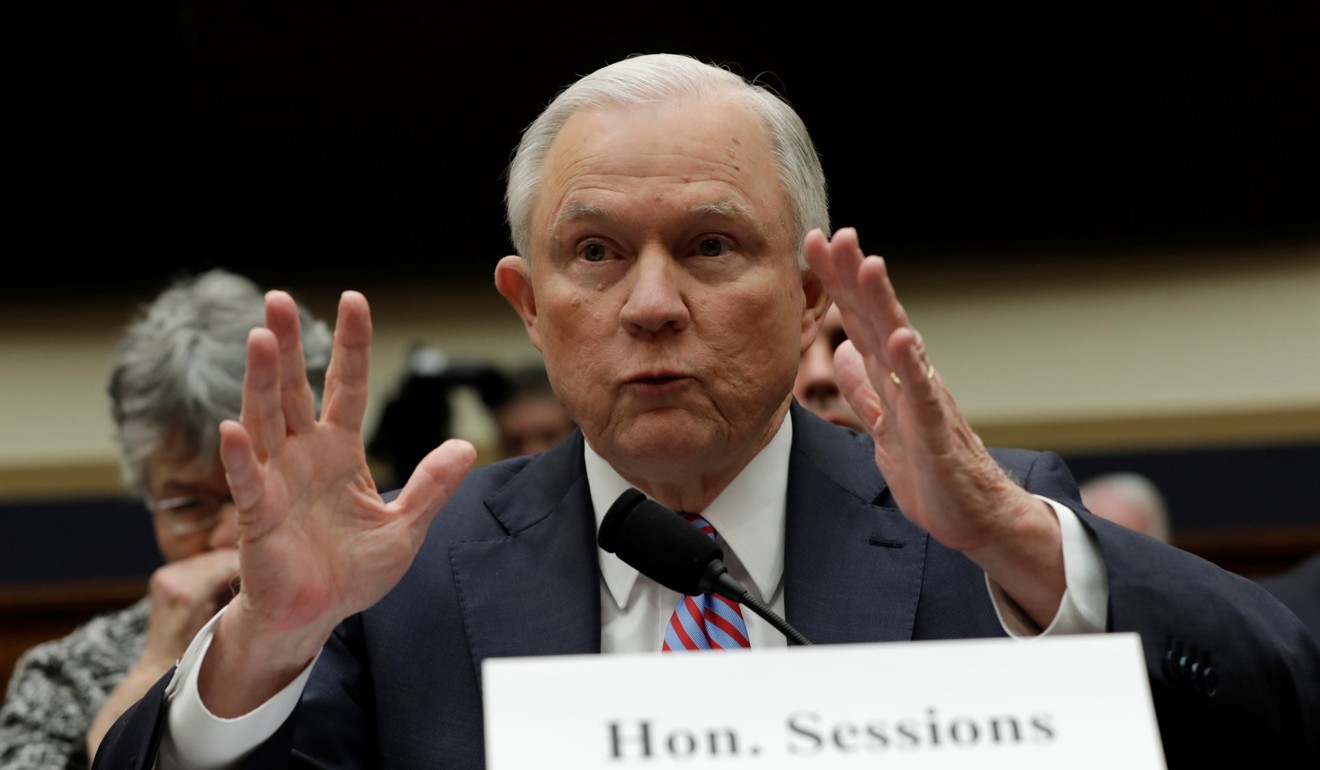 US. Attorney General Jeff Sessions testifies before a House Judiciary Committee hearing on oversight of the Justice Department on Capitol Hill in Washington on November 14. Photo: Reuters