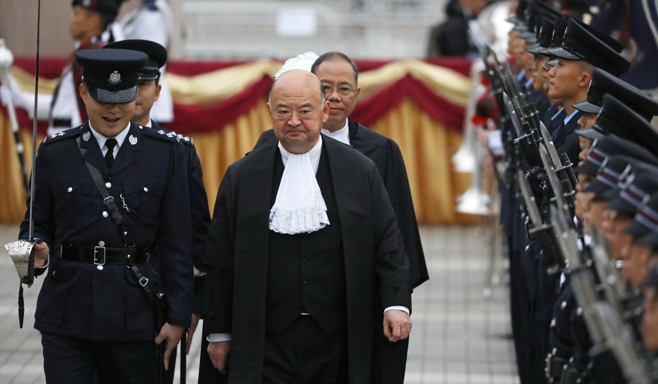Chief Justice Geoffrey Ma Tao-li at the ceremonial opening of the legal year on Monday. Photo: Sam Tsang