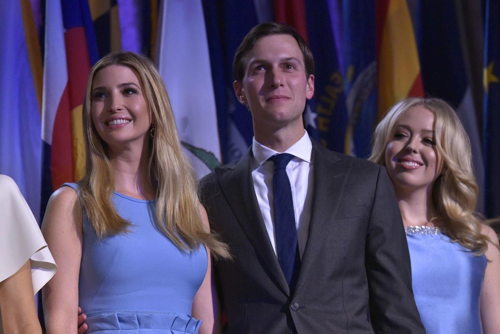 Ivanka Trump (left), her husband Jared Kushner and Tiffany Trump all play roles in the book, though not as extensively as some might have liked. Photo: AFP