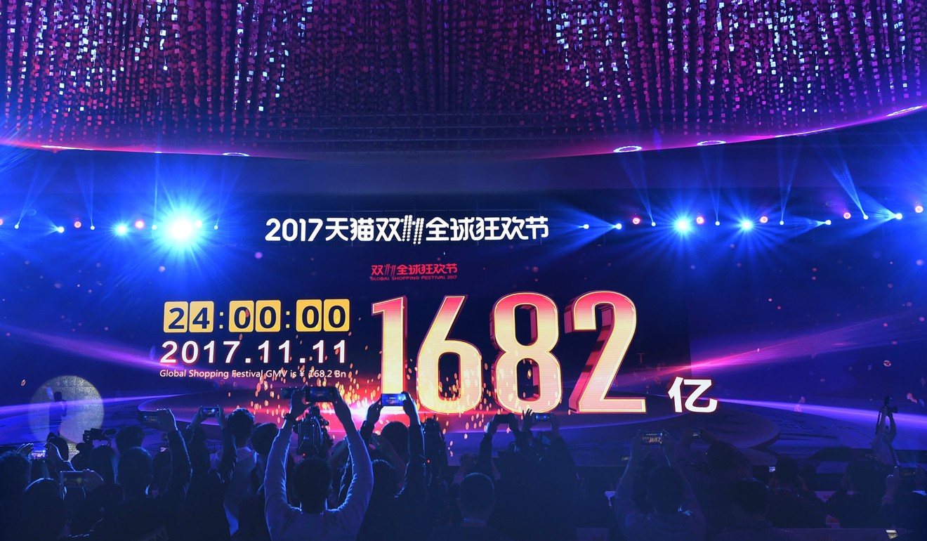 The power of e-commerce was apparent during Singles’ Day last year, with Alibaba raking in 168 billion yuan in sales in just 24 hours. Photo: Xinhua