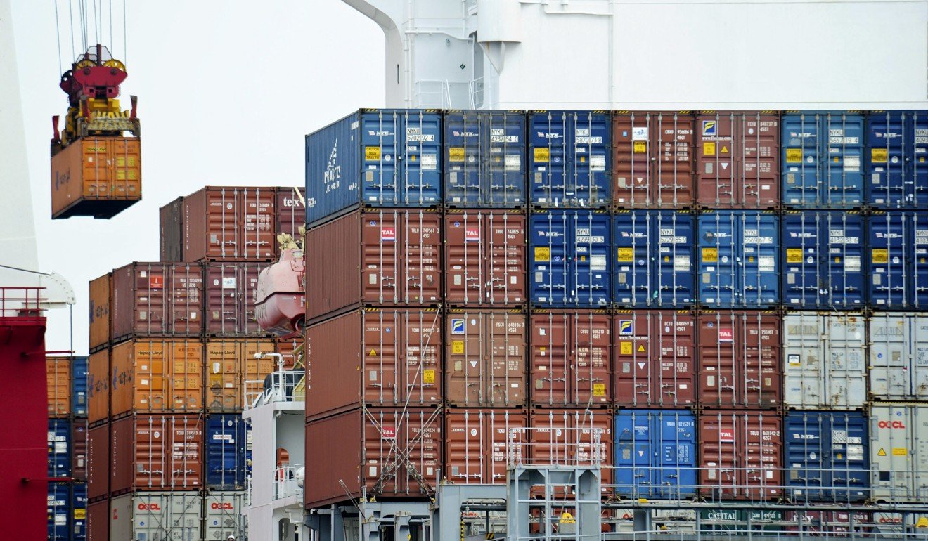 A container is loaded onto a cargo ship in Tianjin. Photo: AP