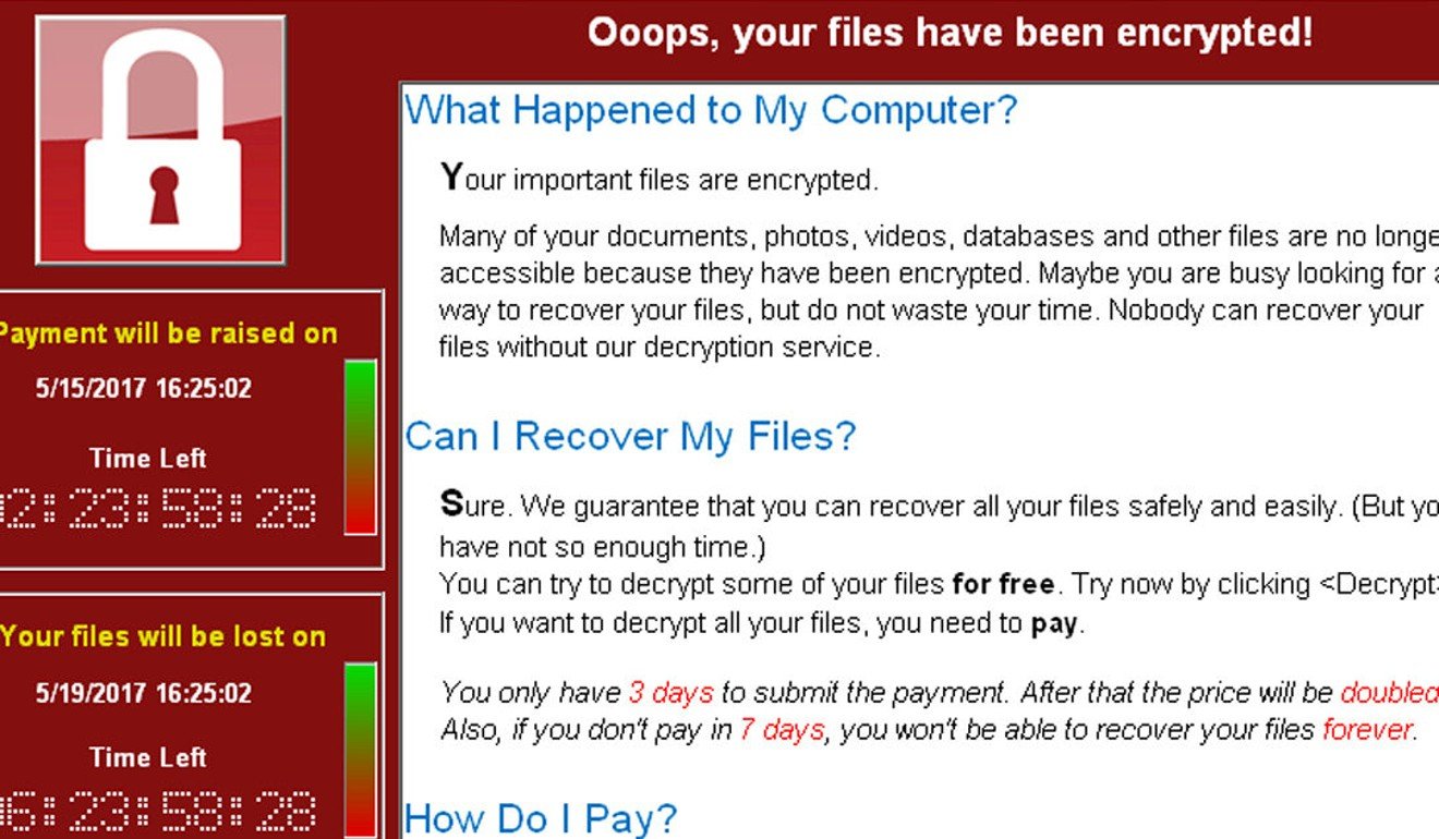 A screenshot shows a WannaCry ransomware demand, provided by cybersecurity firm Symantec, in Mountain View, California, on May 15, 2017. The US has accused North Korean hackers of being behind the attack. Photo: Symantec handout via Reuters