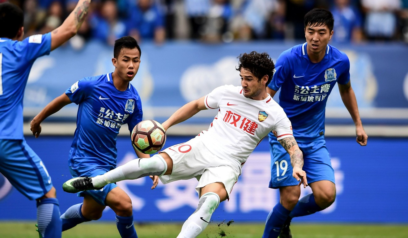 Alexandre Pato in action for Tianjin Quanjian. Photo: AFP