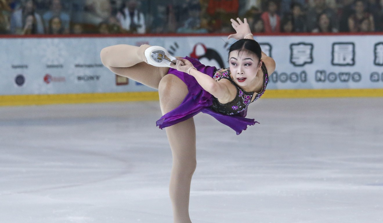 Hong Kong’s Christy Leung Yi competes at the 2017 Asian Open Figure Skating Trophy in Kowloon Bay. Photo: David Wong