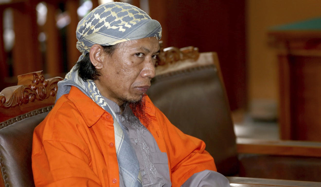 Indonesian militant Aman Abdurrahman said he did not recognise the court and refused to read out the charges when he faced trial this week for ordering a 2016 suicide bombing and gun attack in Jakarta. Photo: AP