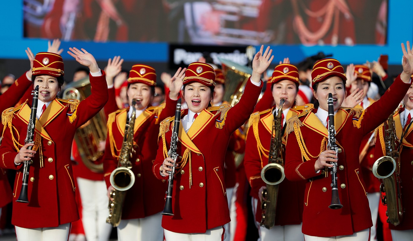 North Korean orchestra perform at the Gangneung Olympic Park. Photo: Reuters