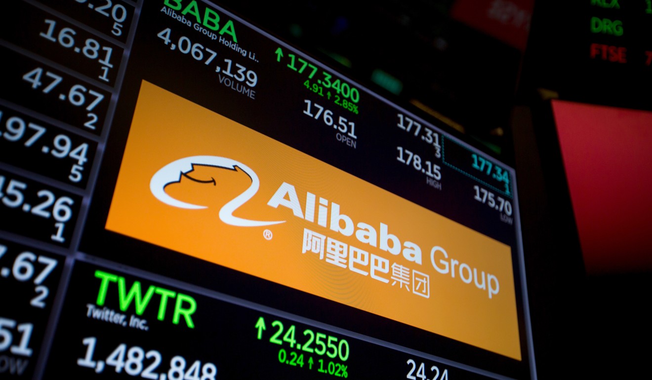 A monitor displays Alibaba Group Holding Ltd. signage on the floor of the New York Stock Exchange (NYSE) in on January 2. Photo: Bloomberg