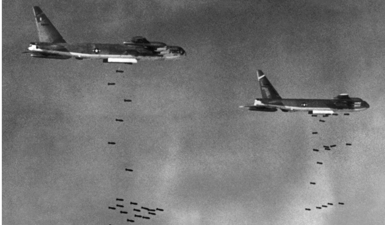 US B-52s drop bombs over a Viet Cong-controlled area in South Vietnam in 1965. Americans still don’t understand the impact of the war, argues Chua. Photo: AFP