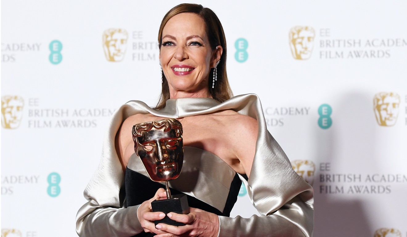 The US actress celebrates winning the award for best supporting actress at the Baftas earlier this month. Photo: EPA-EFE