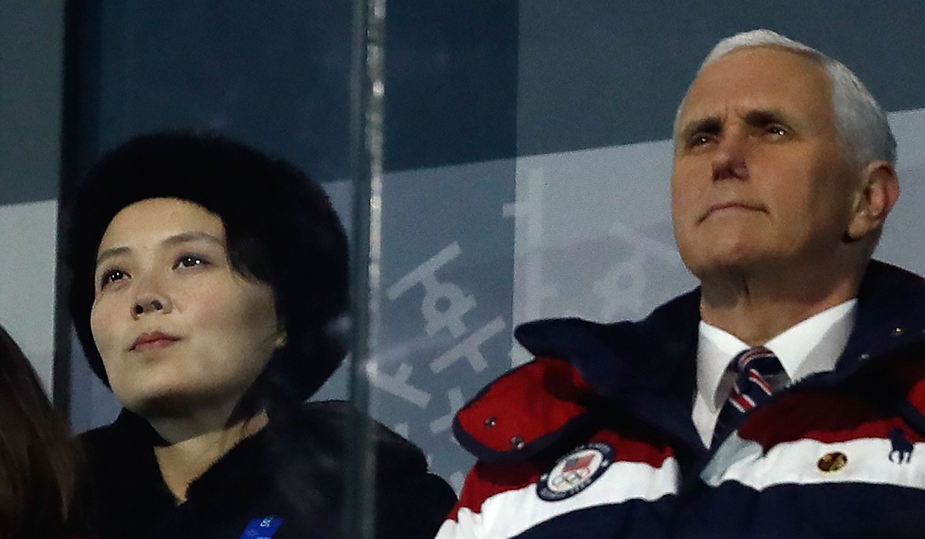 US Vice-President Mike Pence and North Korea's Kim Jong-un’s sister, Kim Yo-jong, attend the opening ceremony of the Pyeongchang 2018 Winter Olympic Games at the Pyeongchang Stadium in South Korea on February 9. File photo: AFP