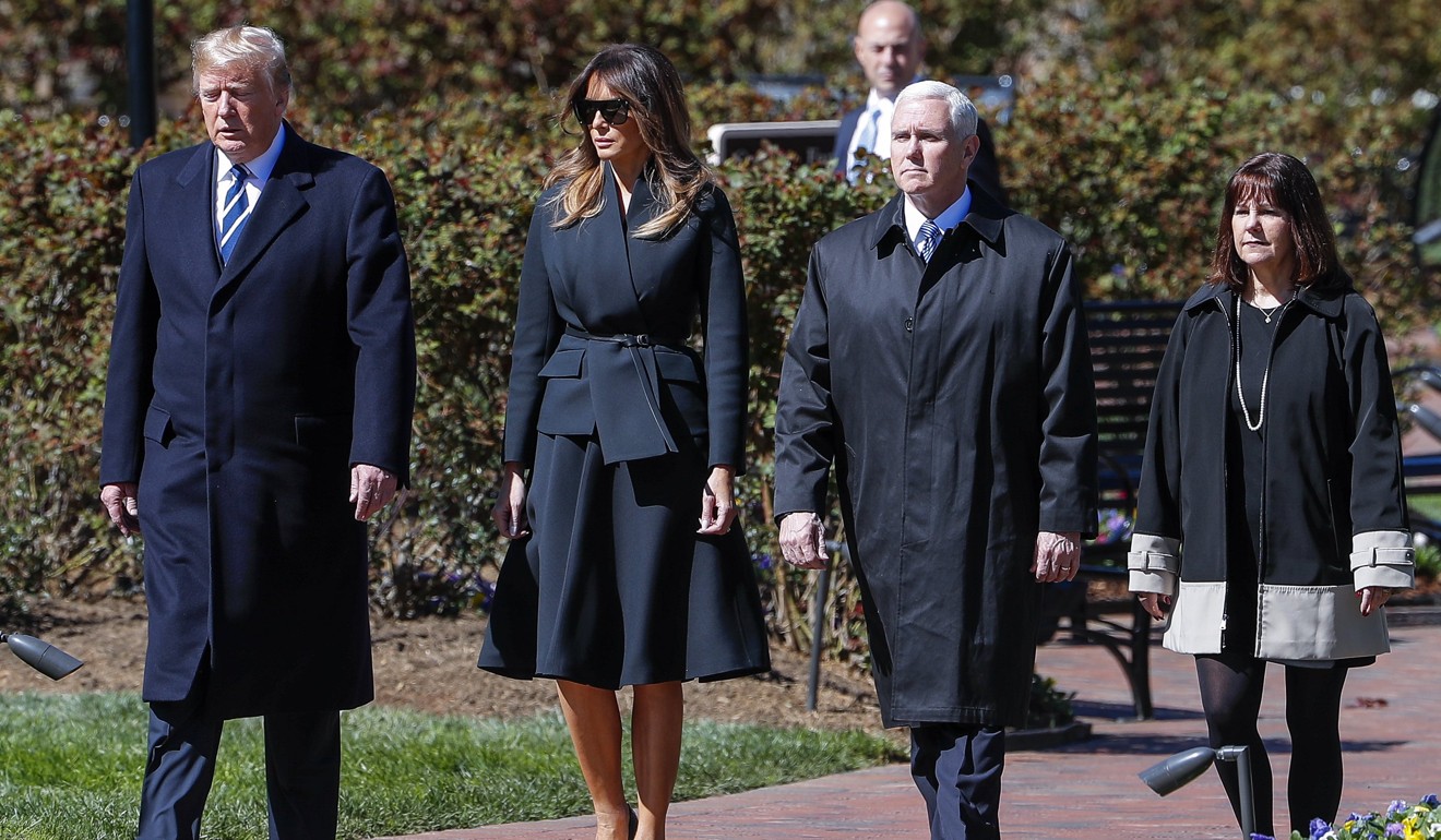 Graham’s funeral was attended by, among others, (left to right) US President Donald Trump, First Lady Melania Trump, US Vice-President Mike Pence and his wife Karen Pence. Photo: EPA-EFE