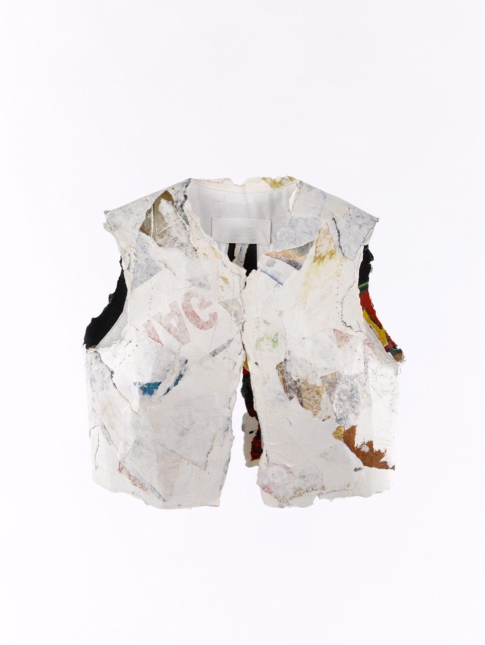 Vest made with newspaper ads by Martin Margiela.