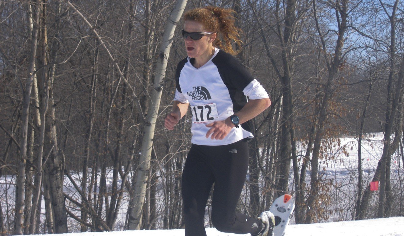 Kimball on her way to winning the US National Snowshoe Championships in 2007. Photo: Nikki Kimball