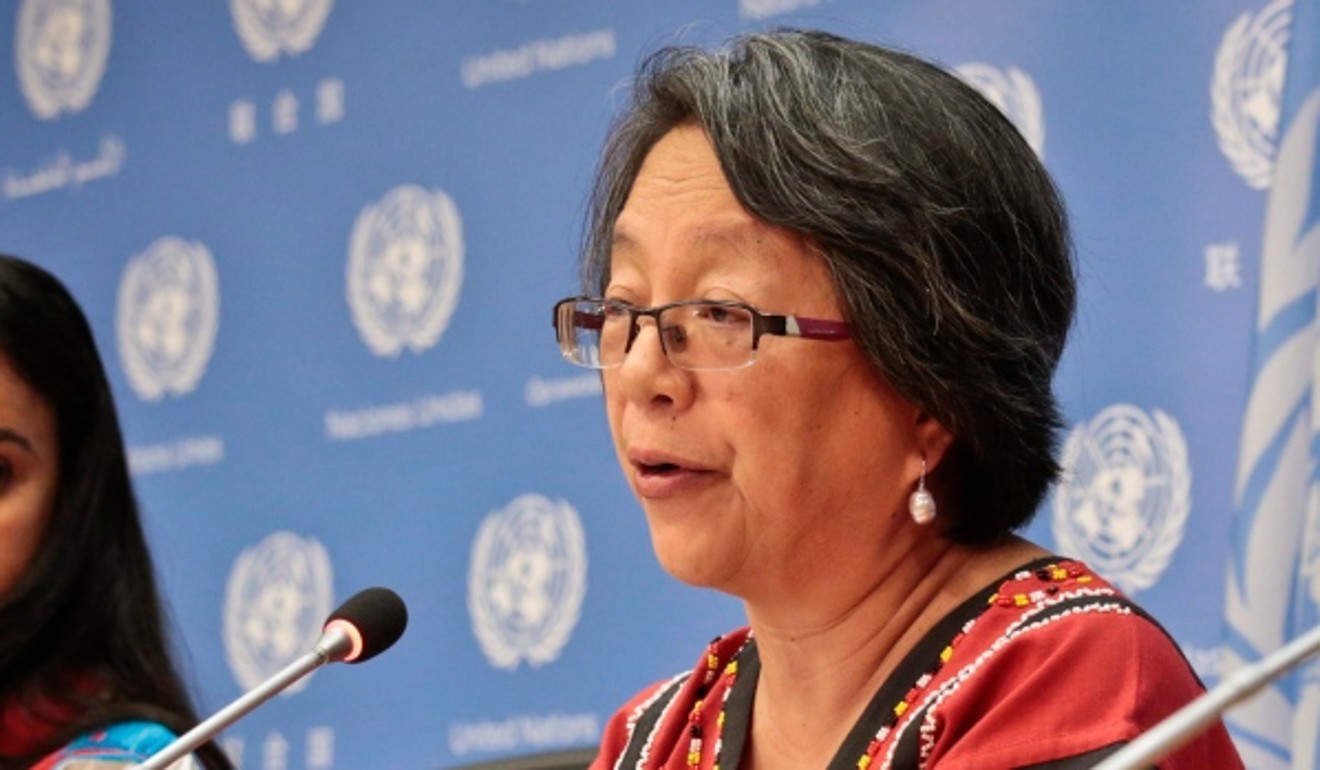 Victoria Tauli-Corpuz, appointed in 2014 as UN special rapporteur on the rights of indigenous peoples, was listed as a senior member of the communist Maoist rebel group. Photo: AP/File