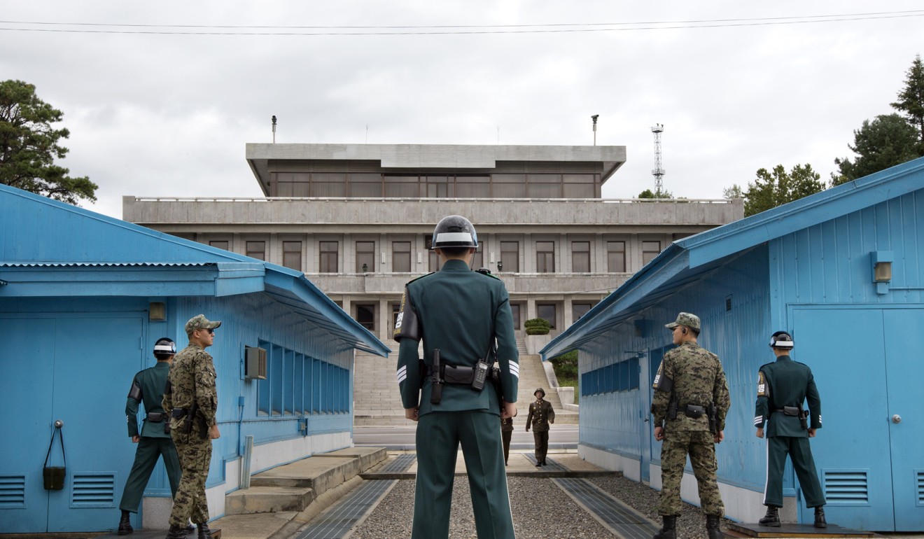 More likely for a summit is the no-man’s-land of Peace Village in the DMZ’s Panmunjom. There is a building there with a line through the middle that marks the border – and was the site of the 1953 armistice. Photo: AP
