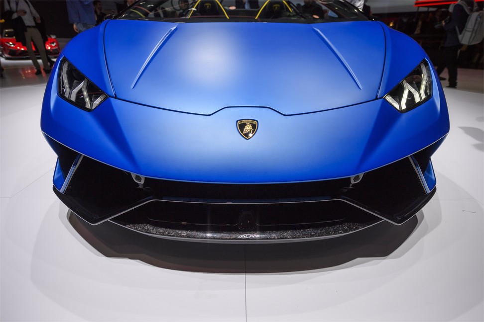 The new Lamborghini Huracan Performante Spyder can reach 100km/h in 3.1 seconds. Photo: EPA