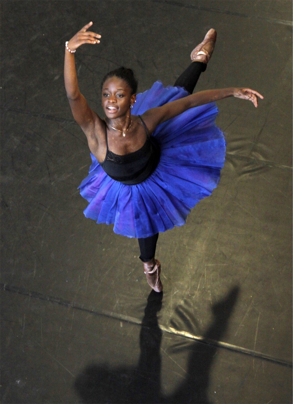 Ballet dancer Michaela DePrince rehearses in Johannesburg, South Africa. DePrince overcame a childhood in war-stricken Sierra Leone to become a world class ballerina. Photo: AP