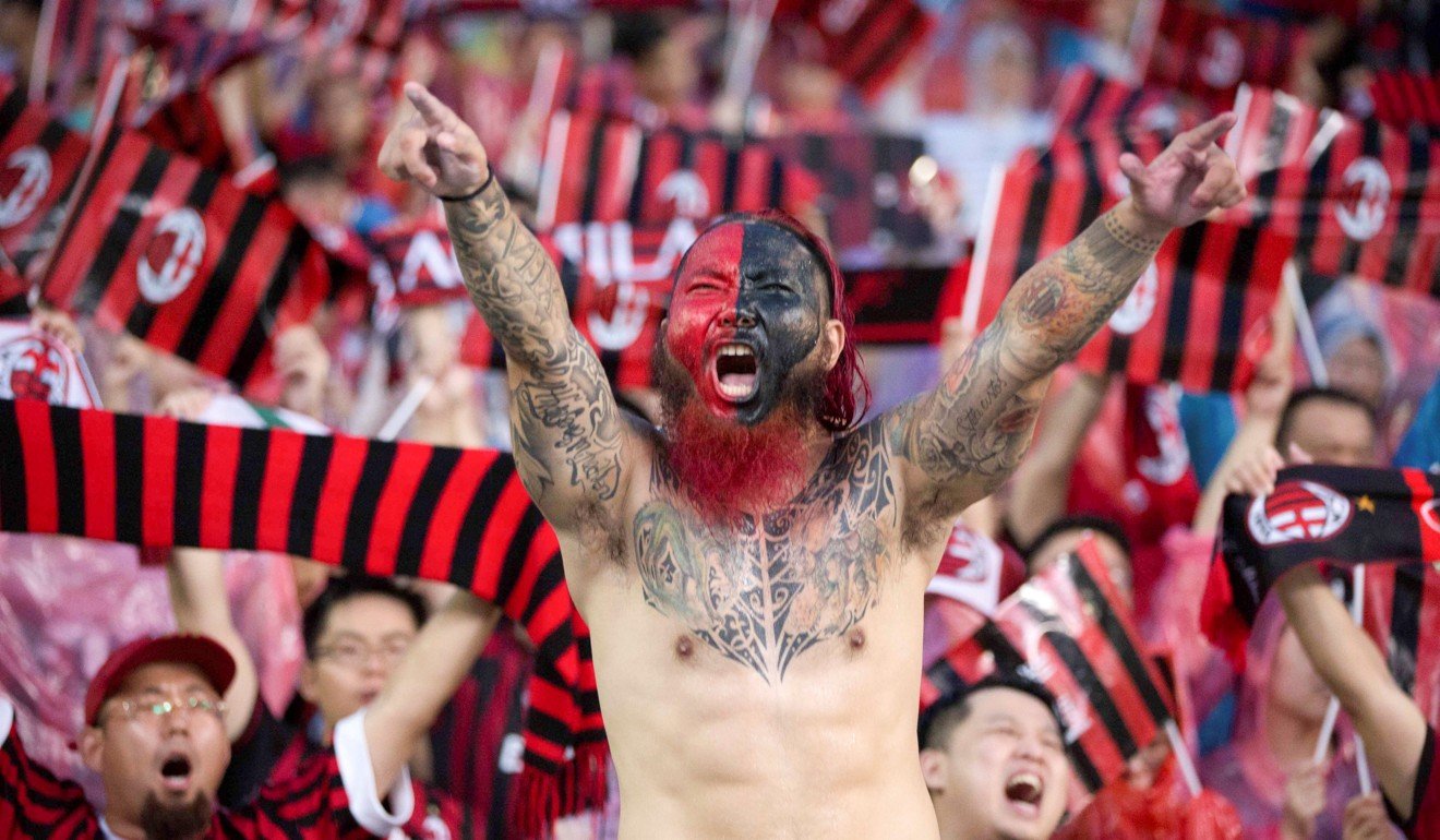 A Chinese AC Milan fan at the International Champions Cup China in Guangzhou. Photo: Reuters