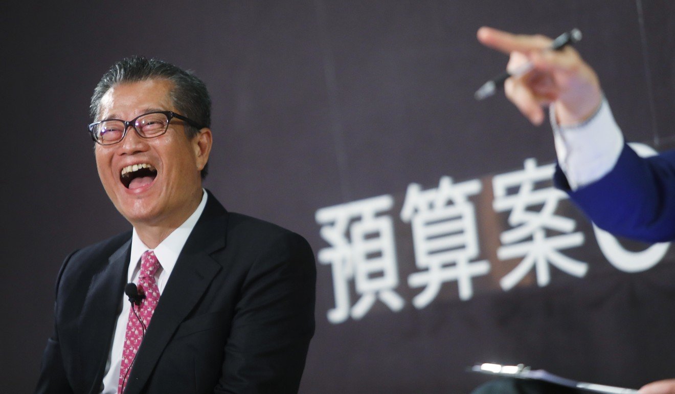 Financial Secretary Paul Chan, seen at a youth engagement dialogue, said the government was considering a tax on empty properties. Photo: Sam Tsang