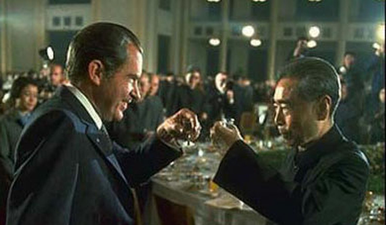 Richard Nixon with the Chinese prime minister, Zhou Enlai, during his landmark visit to Beijing in 1972. Photo: Handout