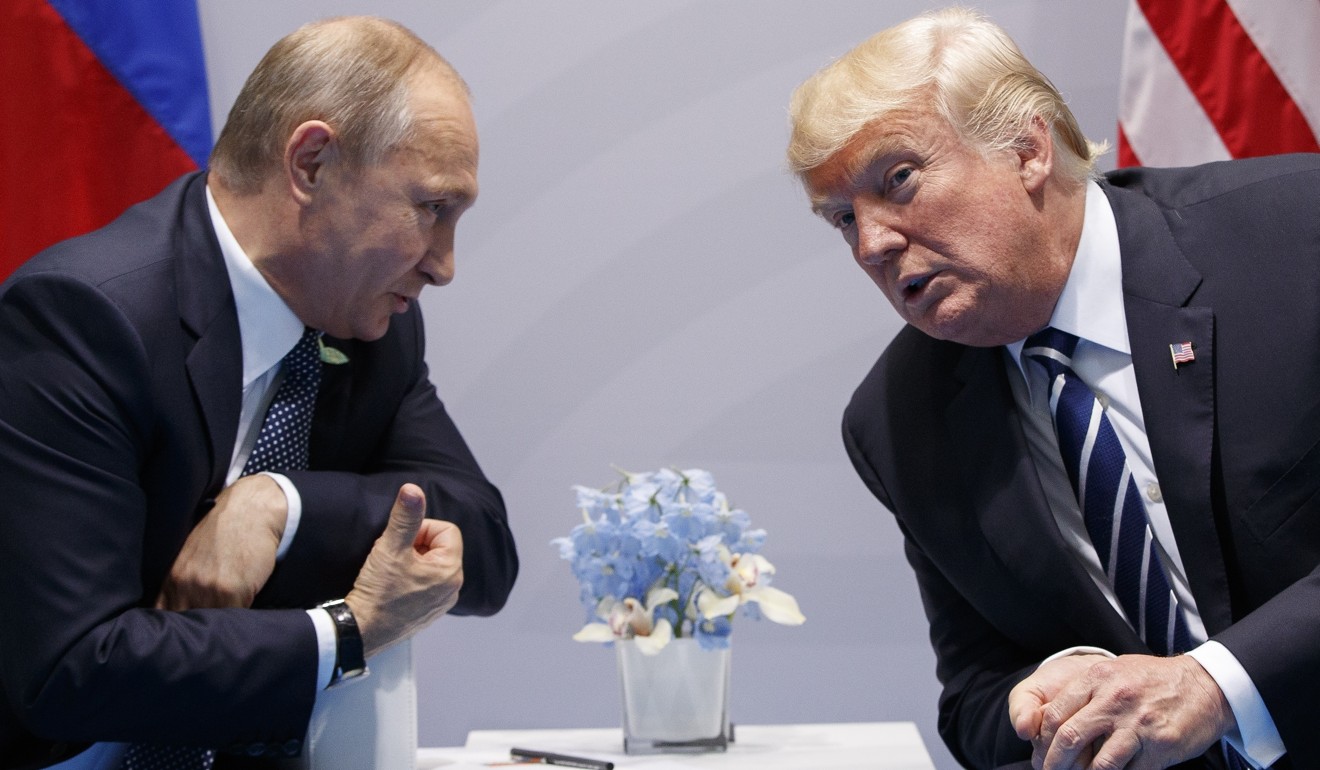 In this file photo taken on July 7, 2017, US President Donald Trump meets with Russian President Vladimir Putin at the G20 Summit in Hamburg, Germany. Dowd was central to the president’s team dealing with the investigation into possible collusion between his election campaign and Russia. Photo: AP 