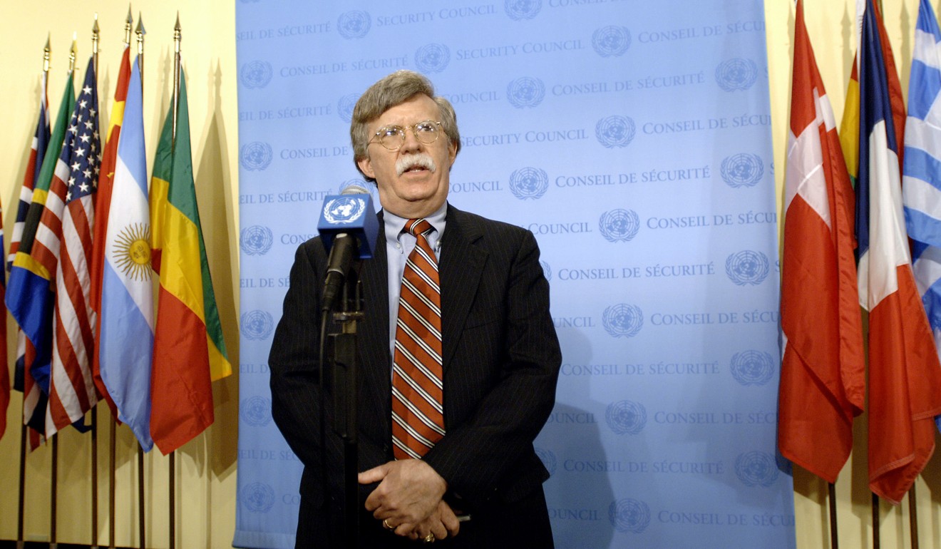 John Bolton, United States ambassador to the United Nations, in 2006 outside the Security Council chambers at UN headquarters in New York. Photo: Agence France-Presse