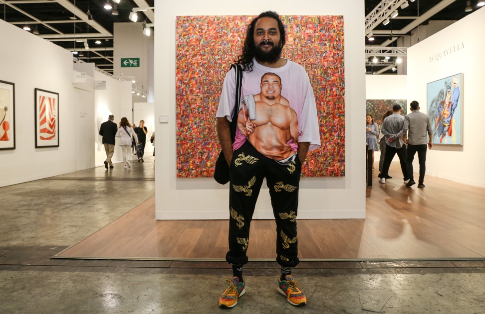 A fairgoer from India visits Art Basel Hong Kong 2018. Photo: Rachel Cheung