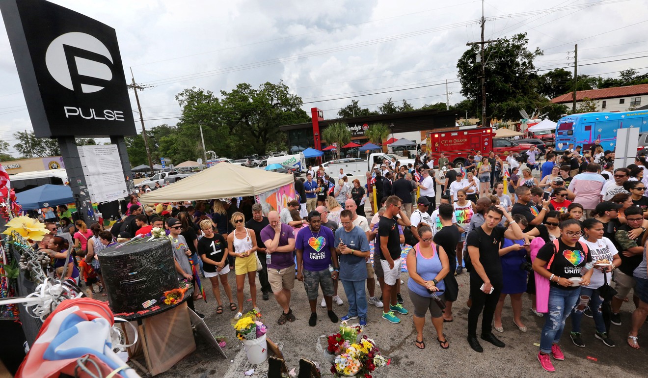 A ceremony on June 12, 2017, at the Pulse nightclub in Orlando, Florida, commemorated the one-year anniversary of the shooting that killed 49 people. Photo: Orlando Sentinel/TNS