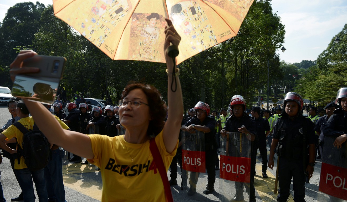 A protest against the redrawing of Malaysia’s electoral boundaries near Parliament House in Kuala Lumpur. Photo: Reuters