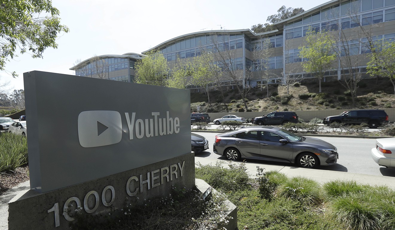 A YouTube sign is shown across the street from the company's offices in San Bruno, California. Photo: AP 