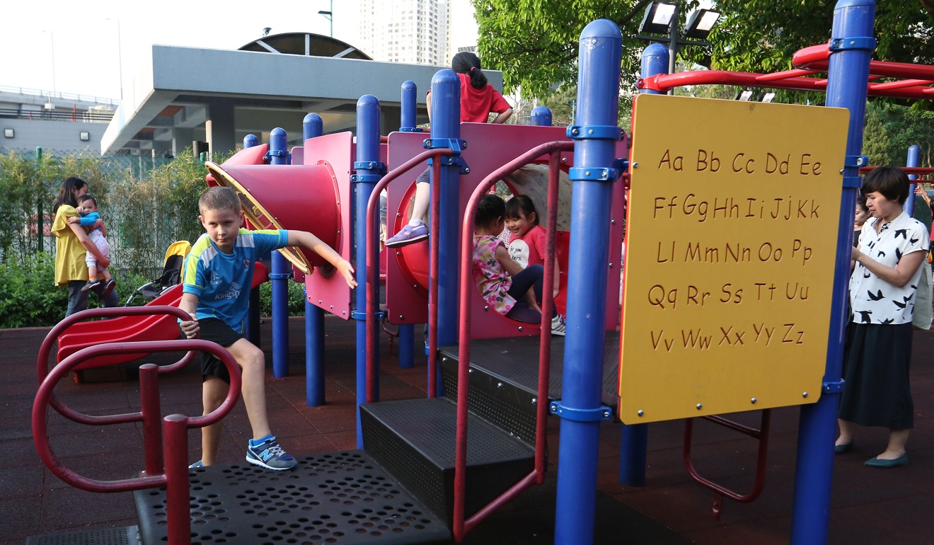 Kids at a playground in Victoria Park on Hong Kong Island. Photo: Edmond So
