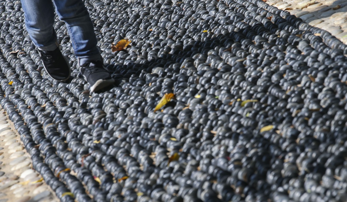Stones on the ground at Victoria Park. Photo: David Wong