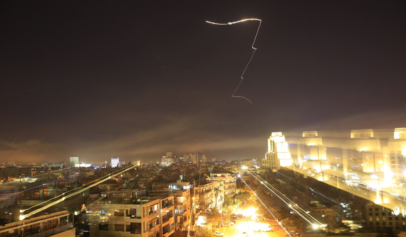 Damascus is seen as the US launches an attack on Syria targeting different parts of the capital. Photo: AP