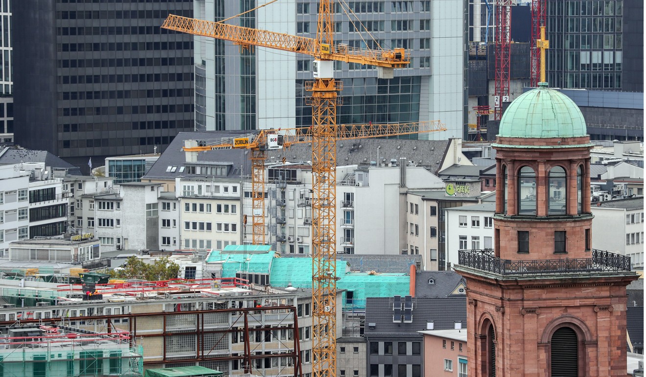 A general view of a construction site and St Paul’s Church in Frankfurt. Photo: EPA-EFE