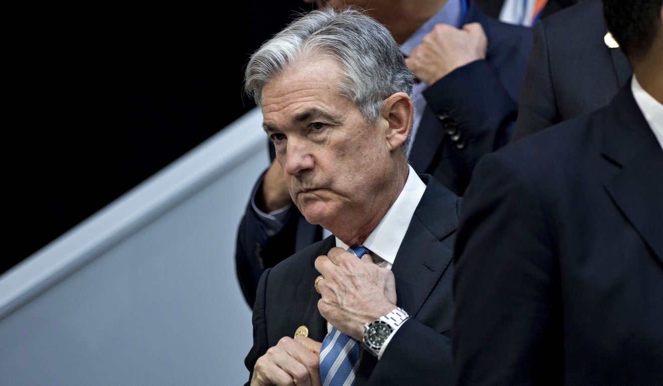 Jerome Powell, chairman of the US Federal Reserve, attends the spring meetings of the International Monetary Fund and World Bank in Washington on April 20. The Fed is expected to raise interests three more times this year. Photo: Bloomberg
