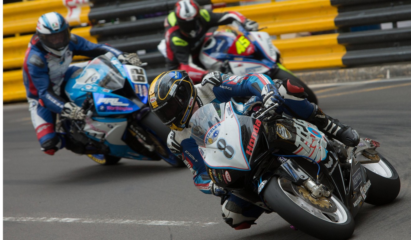 Daniel Hegarty leads several riders during last year’s Macau race. Photo: EPA
