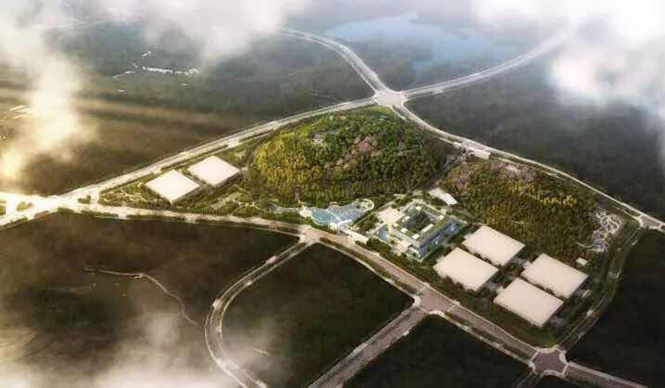 An artist’s rendering of the Guian Seven Stars Data Centre complex in Guizhou province that is now under construction. Once completed, it will be internet giant Tencent Holdings’ largest data centre. Photo: Handout