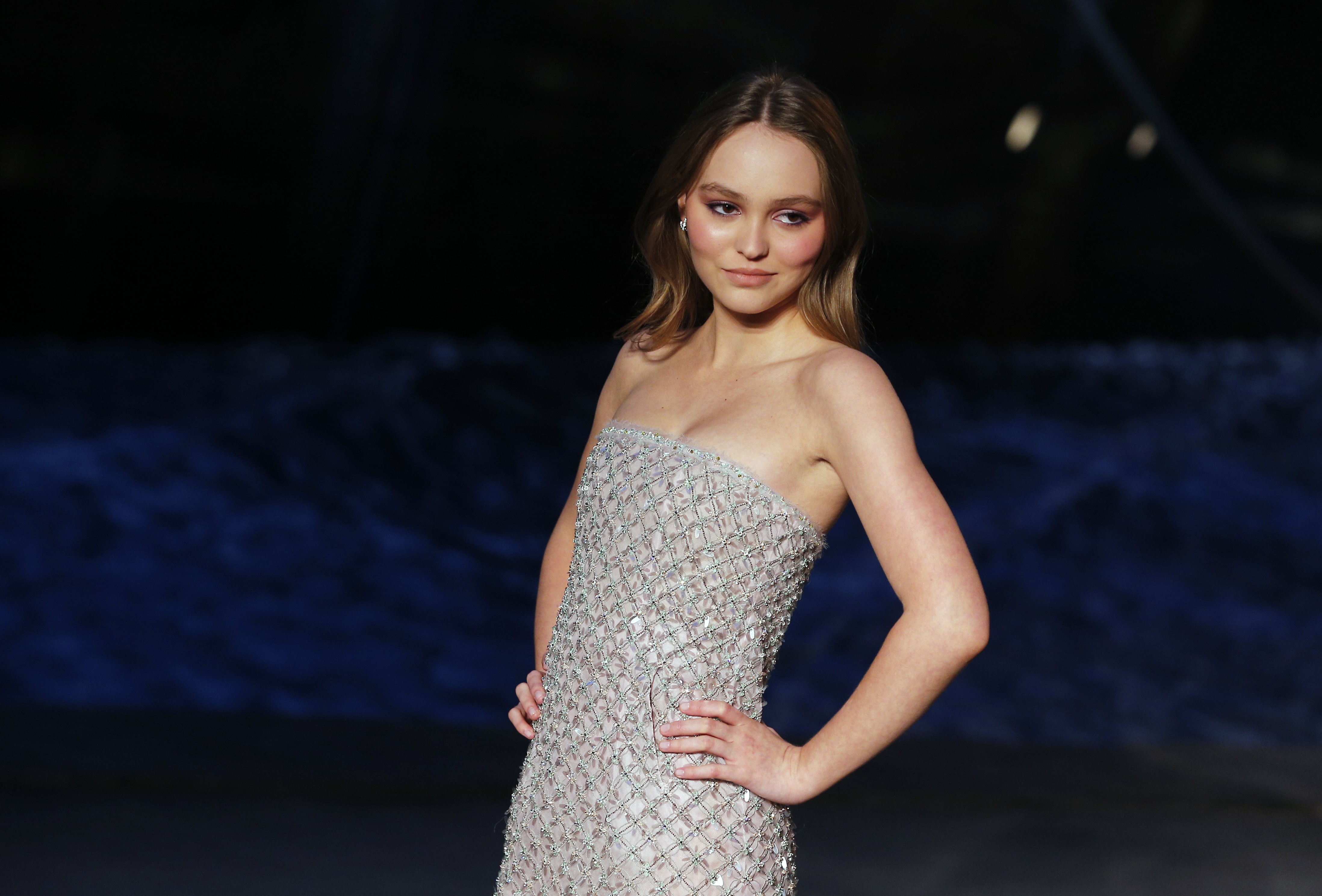 Chanel S Ocean Liner Wows Celebrities At Cruise Collection Fashion Model Lily Rose Depp Poses For Photographers At Chanel S Cruise Collection Fashion Show In Paris Last Thursday Photo Ap
