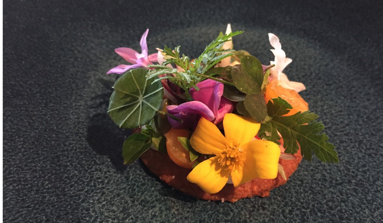 Is that a floral arrangement or a meal? Here is another delicious dish sampled by Grinberg on his journey. Photo: courtesy of Paul Grinberg