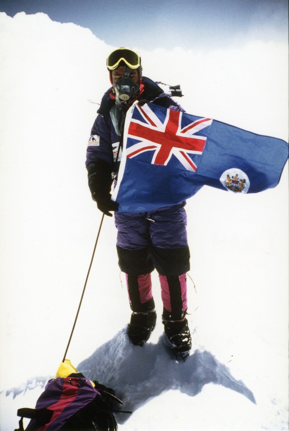 Cham plants Hong Kong’s flag at the peak of Mount Everest on 12 May, 1992.