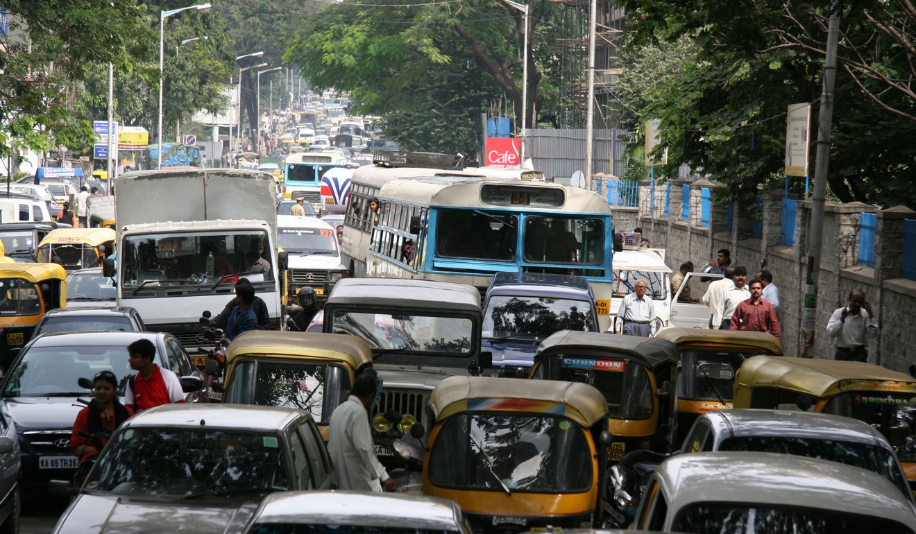 Traffic in Bangalore, India.