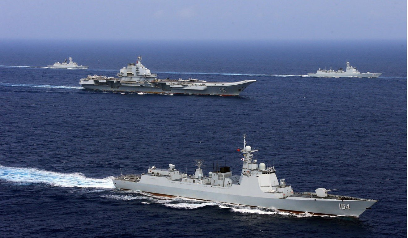 PLA Navy aircraft carrier the Liaoning takes part in a military drill in April. Photo: Reuters